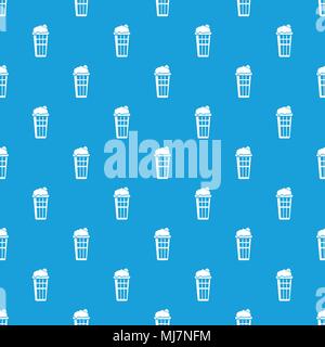 Popcorn box pattern vector seamless blue Stock Vector