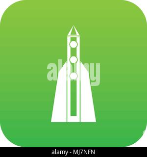 Rocket icon digital green Stock Vector
