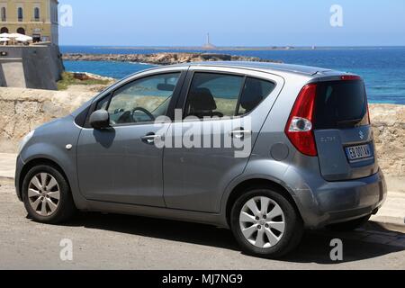 GALLIPOLI, ITALY - MAY 31, 2017: Suzuki Splash small city car parked in Italy. There are 41 million motor vehicles registered in Italy. Stock Photo