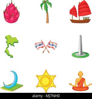 New discovery icons set, cartoon style Stock Vector