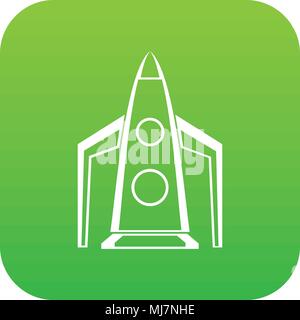 Rocket icon digital green Stock Vector
