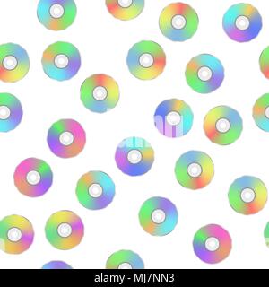 Colorful Digital Disc Seamless Pattern Stock Vector