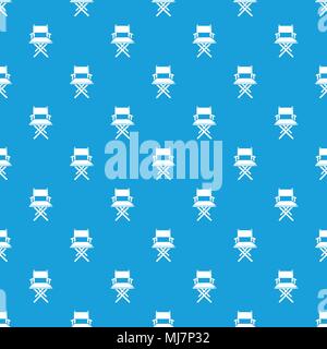 Director chair pattern vector seamless blue Stock Vector
