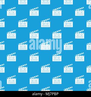 Clapper pattern vector seamless blue Stock Vector