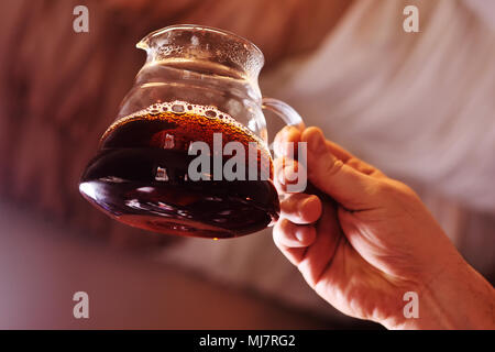 glassware for brewing and making coffee close-up Stock Photo