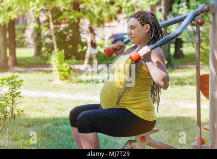 Pregnant Woman Fitness Stock Photo