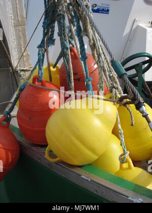 SAINT-QUAY PORTRIEUX-FRANCE,08 JUNE 2013 Crustacean fishing boats in the port of Saint-Quay Portrieux  in Brittany Stock Photo