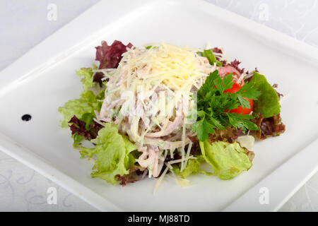 Salad with ham and parmesan cheese Stock Photo