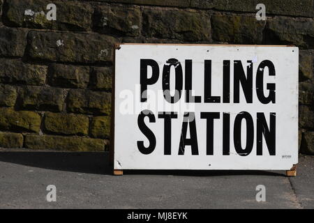 Polling Station sign Stock Photo