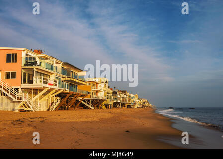 Oceanfront homes of Malibu beach in California Stock Photo