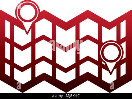 navigation gps map pins location destination vector illustration gradient color Stock Vector