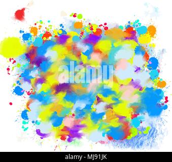 Colorful painted background drop cloud. Vector concept design. Hand-drawn digital asset. Stock Vector