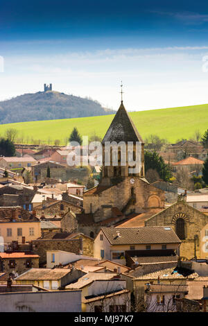 Romanesque church of Chauriat village. Puy de Dome. France Stock Photo