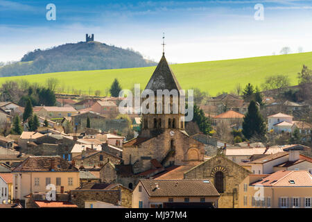 Romanesque church of Chauriat village. Puy de Dome. France Stock Photo