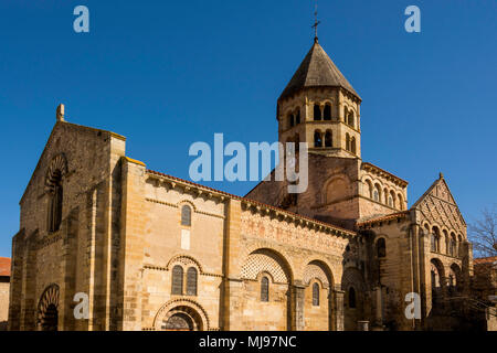 Church Saint Julien. Romanesque church of Chauriat village. Puy de Dome. Auvergne. France Stock Photo