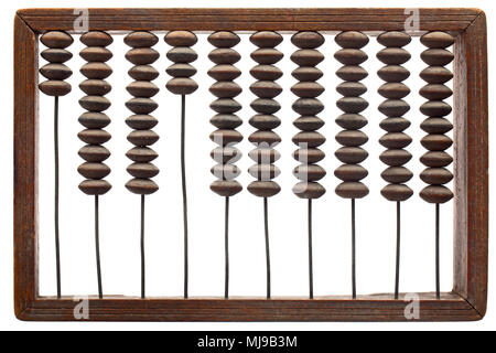 Old scores(abacus) isolated on white background. Stock Photo