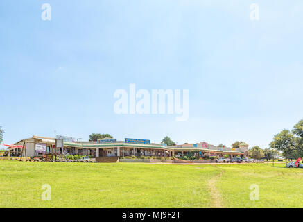 MONKS COWL, SOUTH AFRICA - MARCH 19, 2018: The Cedarwood Shopping Centre near Monks Cowl in the Kwazulu-Natal Drakensberg. Several businesses are visi Stock Photo