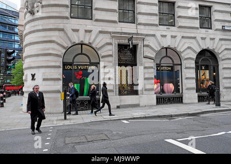 Louis Vuitton Paris designer fashion store on Threadneedle Street in the City of London UK  KATHY DEWITT