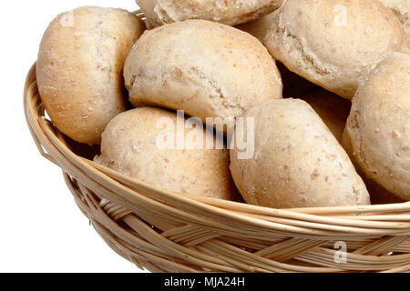 Close up of wicker filled with buns. Stock Photo
