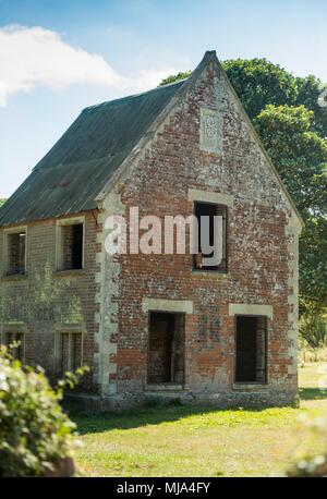 Ghost Village Imber, Wiltshire which the Army took over for training and never returned to the resident. Stock Photo