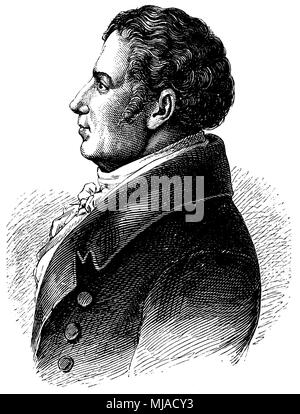 August Wilhelm von Schlegel (born September 8, 1767, died May 12, 1845), Stock Photo