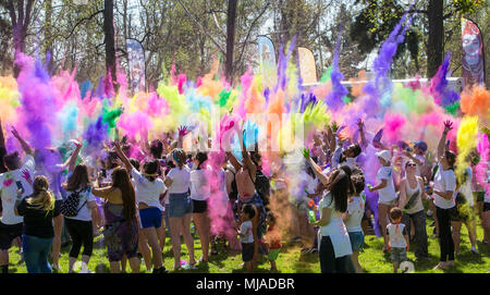 Holi Festival/Festival of Colors, Whittier Narrows Park, S. El Monte, Los Angeles County, California, USA Stock Photo