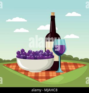 Picnic in the park cartoons Stock Vector