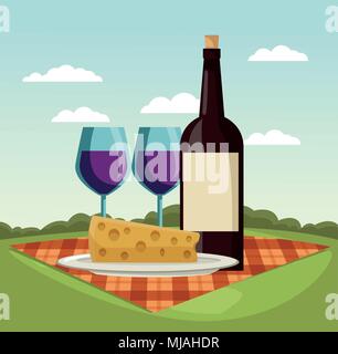 Picnic in the park cartoons Stock Vector