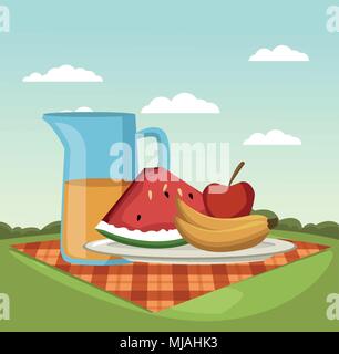 Picnic in the park cartoons Stock Vector