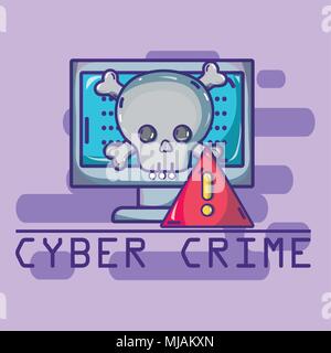 Cyber crime cartoons concept Stock Vector