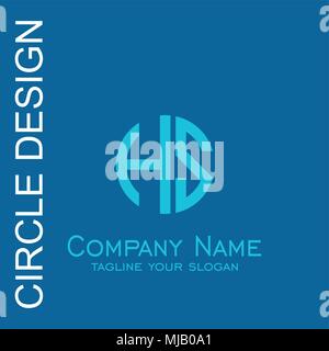 Circle HS letter logo, creative logo simple design. Stock Vector