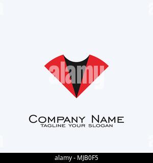 Logo design, letter V logo, business logo with black red color. Stock Vector
