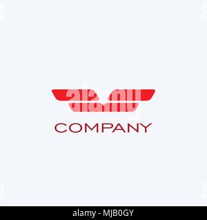 Logo vector, wing logo graphic design, with red color. Stock Vector