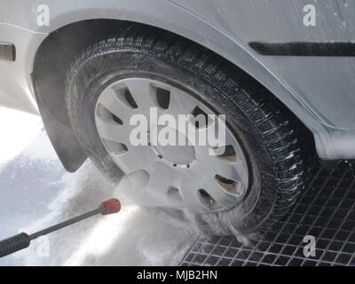 hand washing car Stock Photo