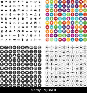 100 europe countries icons set vector in 4 variant for any web design isolated on white Stock Vector