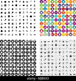 100 family tradition icons set vector in 4 variant for any web design isolated on white Stock Vector