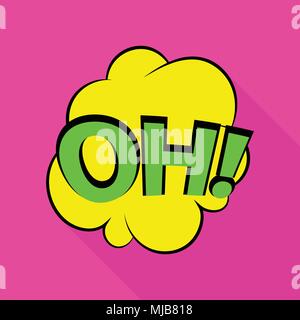 Oh icon, pop art style Stock Vector