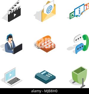 Web project icons set, isometric style Stock Vector