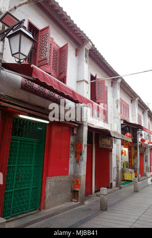 The Street of Happiness, Rua da Felicidade, Macau’s main red-light district, Macau, Special Administrative Region of China Stock Photo