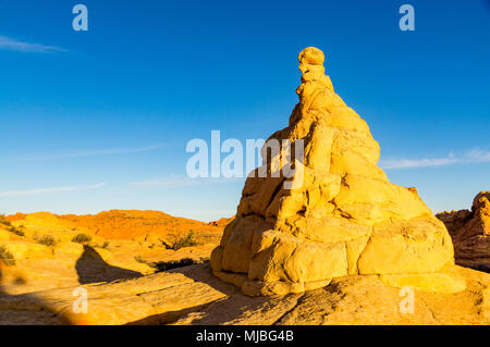 Sandstone rock formation that looks like Martha Washington in South Coyote Buttes area of Vermilion Cliffs National Monument, Arizona. Stock Photo