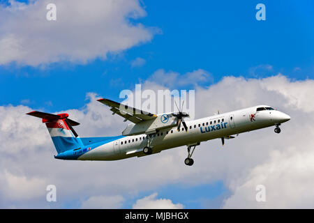 Luxair, De Havilland Canada DHC-8-400, LX-LGG, Luxembourg Stock Photo