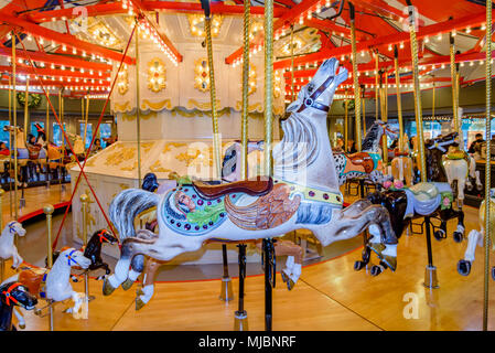 The Parker Carousel, Burnaby Village Museum, Burnaby, British Columbia, Canada Stock Photo