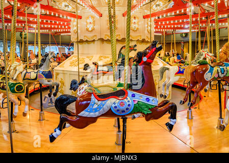 The Parker Carousel, Burnaby Village Museum, Burnaby, British Columbia, Canada Stock Photo