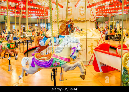 The Parker Carousel, Burnaby Village Museum, Burnaby, British Columbia, Canada Stock Photo