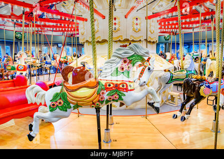 The Parker Carousel, Burnaby Village Museum, Burnaby, British Columbia, Canada Stock Photo