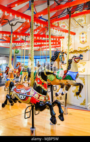 The Parker Carousel, Burnaby Village Museum, Burnaby, British Columbia, Canada Stock Photo