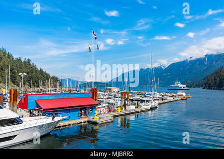 Sewells Marina and Bowen Island Ferry, Horseshoe Bay, West Vancouver, British Columbia, Canada. Stock Photo