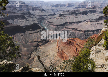 Grand Canyon South Rim overlook view Stock Photo