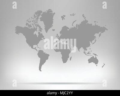 Vector paper world map on a white background Stock Vector