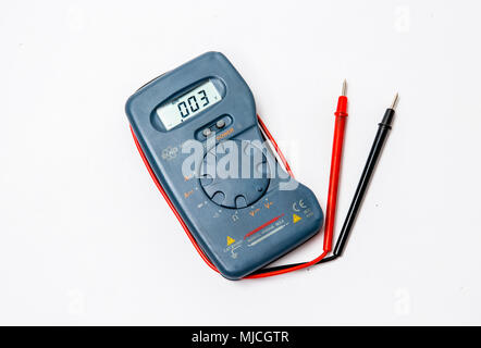 Digital multimeter. Capacitor, electrician Stock Photo
